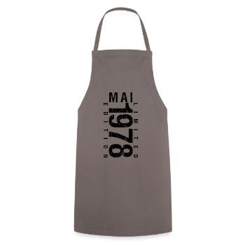 Anniversaire Mai 1978 Mai né en May 1978 - Tablier de cuisine - gris - Devant - AI Model Male 185 dark (185cm)