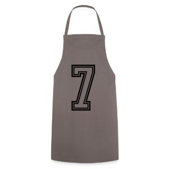 7 Number symbol - Cooking Apron - grey - Front - AI Model Male 185 dark (185cm)