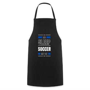 eat sleep soccer repeat gift idea saying - Cooking Apron - black - Front - AI Model Male 185 dark (185cm)