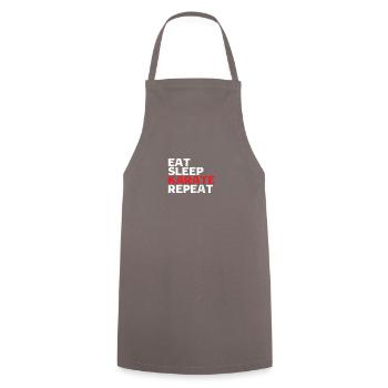 Eat Sleep Karate Repeat | Karate - Cooking Apron - grey - Front - AI Model Male 185 dark (185cm)