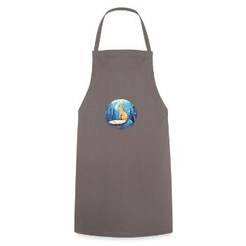 Fox Forest Moon Fable Mythical Fairy Tale - Cooking Apron - grey - Front - AI Model Male 185 dark (185cm)