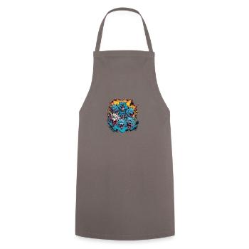 Dog Wolf Werewolf Cerberus Hellhound myth - Cooking Apron - grey - Front - AI Model Male 185 dark (185cm)