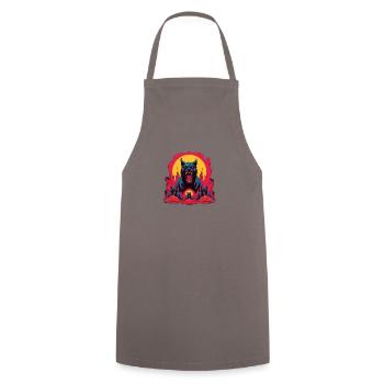 Dog Wolf Werewolf Cerberus Hellhound myth - Cooking Apron - grey - Front - AI Model Male 185 dark (185cm)