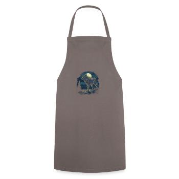 Dog Wolf Werewolf Cerberus Hell Myth Mythical - Cooking Apron - grey - Front - AI Model Male 185 dark (185cm)