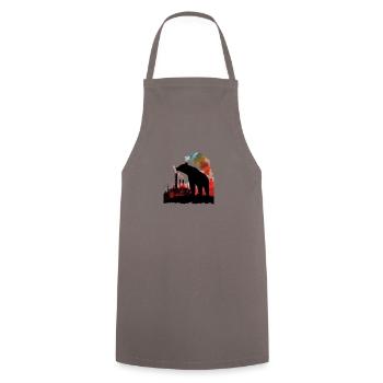 Ours, nature, environnement, protection de - Tablier de cuisine - gris - Devant - AI Model Male 185 dark (185cm)