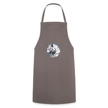 Mecha Animal : tigre, loup, renard, dinosaure, - Tablier de cuisine - gris - Devant - AI Model Male 185 dark (185cm)