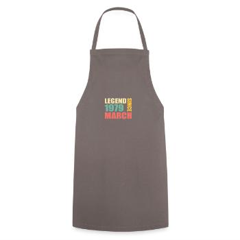 44th birthday March Born in 1979 Gift idea - Cooking Apron - grey - Front - AI Model Male 185 dark (185cm)