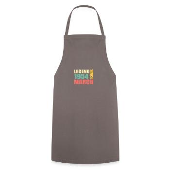 69e anniversaire Mars Né en 1954 Idée cadeau - Tablier de cuisine - gris - Devant - AI Model Male 185 dark (185cm)
