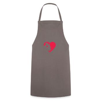 Heart | Valentines Day - Kochschürze - Grau - Vorne - AI Model Male 185 dark (185cm)