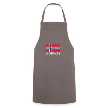 Norwegen Elch Flagge Expedition Oslo Urlaub - Kochschürze - Grau - Vorne - AI Model Male 185 dark (185cm)