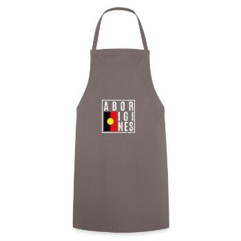 Aborigines - Kochschürze - Grau - Vorne - AI Model Male 185 dark (185cm)