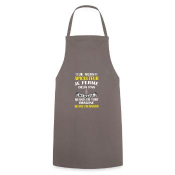 Je suis apiculteur t-shirt abeille homme - Tablier de cuisine - gris - Devant - AI Model Male 185 dark (185cm)