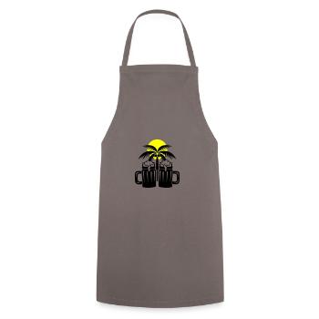 Beer Beach Palm Trees Island - Cooking Apron - grey - Front - AI Model Male 185 dark (185cm)
