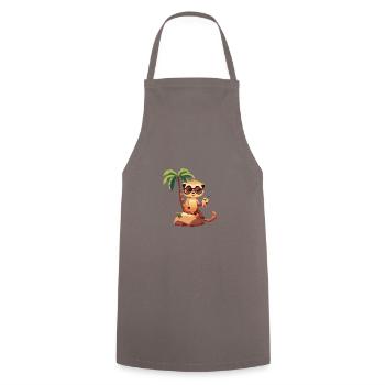 Meerkat Summer Beach Comic - Cooking Apron - grey - Front - AI Model Male 185 dark (185cm)