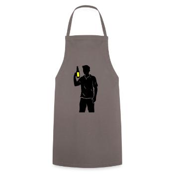 Drinking Team Flasche - Kochschürze - Grau - Vorne - AI Model Male 185 dark (185cm)