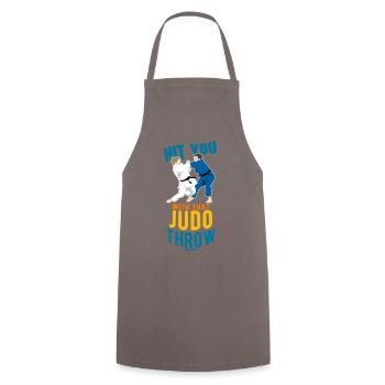 Judo - Kochschürze - Grau - Vorne - AI Model Male 185 dark (185cm)