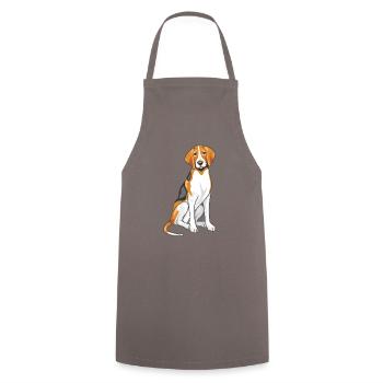 Sitting foxhound - Cooking Apron - grey - Front - AI Model Male 185 dark (185cm)