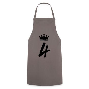Couronne à 4 chiffres - Tablier de cuisine - gris - Devant - AI Model Male 185 dark (185cm)