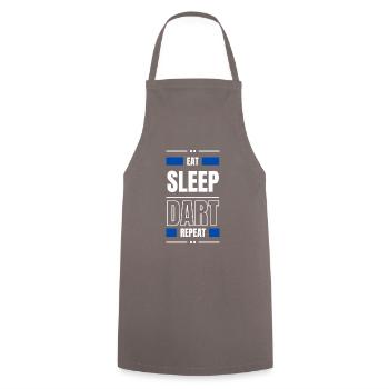 eat sleep dart repeat gift idea saying - Cooking Apron - grey - Front - AI Model Male 185 dark (185cm)