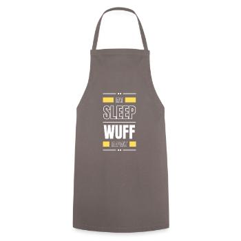 eat sleep wuff repeat gift idea saying dog - Cooking Apron - grey - Front - AI Model Male 185 dark (185cm)