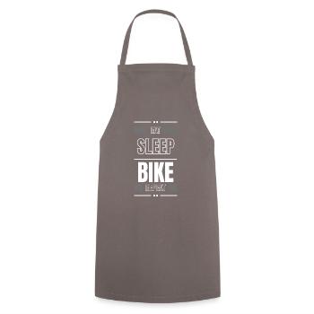 eat sleep bike repeat gift idea saying bike - Cooking Apron - grey - Front - AI Model Male 185 dark (185cm)