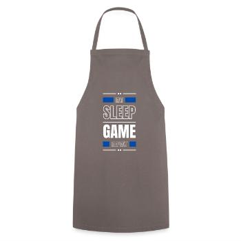 eat sleep game repeat geschenk idee spruch gamer - Kochschürze - Grau - Vorne - AI Model Male 185 dark (185cm)