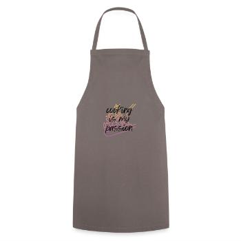 La cuisine est ma passion! - Tablier de cuisine - gris - Devant - AI Model Male 185 dark (185cm)