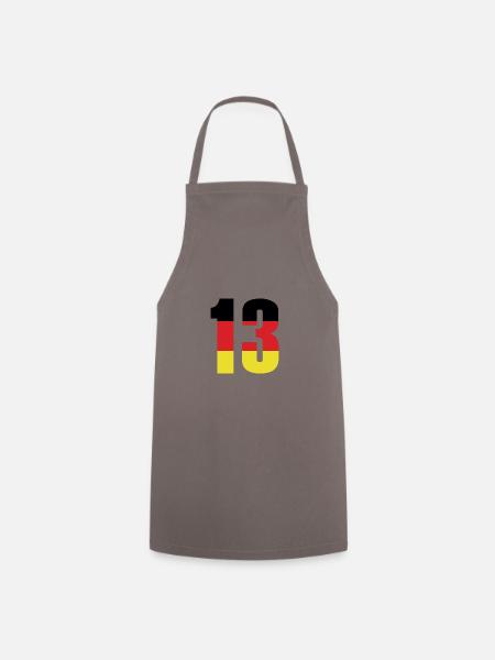 13 Zahl Deutschland Trikot - Kochschürze - Grau