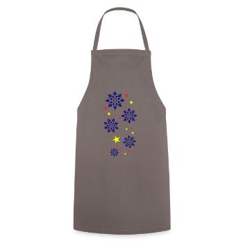 Schneeflocken Bunt - Kochschürze - Grau - Vorne - AI Model Male 185 dark (185cm)