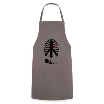 X Ray Maternity Skeleton Rips - Cooking Apron - grey - Front - AI Model Male 185 dark (185cm)