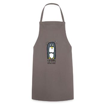 Penguin on a diet - Cooking Apron - grey - Front - AI Model Male 185 dark (185cm)