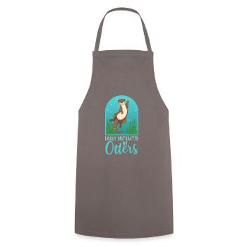 Abgelenkt von Otters ironischem Sprichwort: - Kochschürze - Grau - Vorne - AI Model Male 185 dark (185cm)