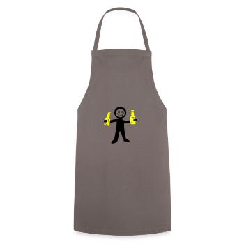 Figurine bâton de bière - Tablier de cuisine - gris - Devant - AI Model Male 185 dark (185cm)