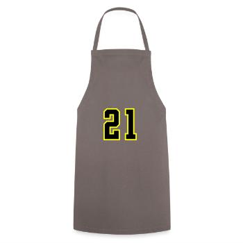 Maillot à 21 numéros - Tablier de cuisine - gris - Devant - AI Model Male 185 dark (185cm)