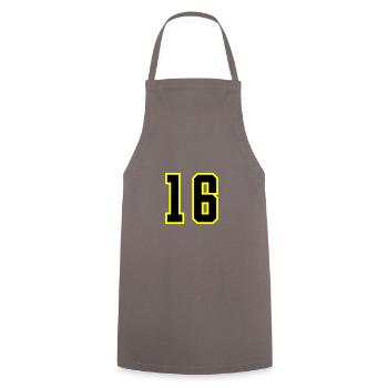 Maillot à 16 numéros - Tablier de cuisine - gris - Devant - AI Model Male 185 dark (185cm)
