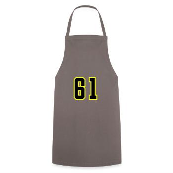 61 Zahl Trikot - Kochschürze - Grau - Vorne - AI Model Male 185 dark (185cm)