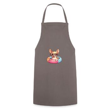 Chihuahua Hund Comic Cool - Kochschürze - Grau - Vorne - AI Model Male 185 dark (185cm)