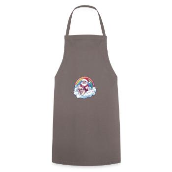 French Buldog Dog Santa Claus Rainbowbow - Cooking Apron - grey - Front - AI Model Male 185 dark (185cm)