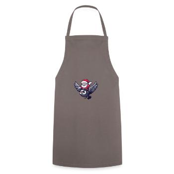 Owl Santa Claus - Cooking Apron - grey - Front - AI Model Male 185 dark (185cm)