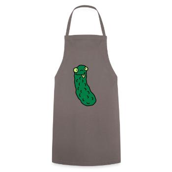 Funny Cucumber - Kochschürze - Grau - Vorne - AI Model Male 185 dark (185cm)