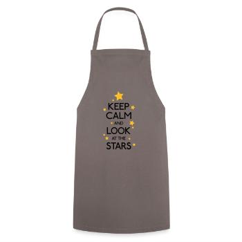 keep calm and look at the stars - Cooking Apron - grey - Front - AI Model Male 185 dark (185cm)