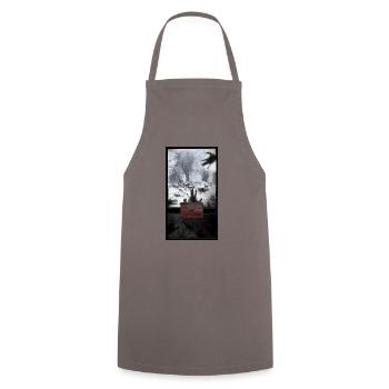 T-shirt creepy forest entering forbidden gift - Cooking Apron - grey - Front - AI Model Male 185 dark (185cm)