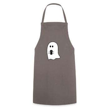 Fantôme au café | Espresso, cappuccino, lait - Tablier de cuisine - gris - Devant - AI Model Male 185 dark (185cm)
