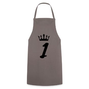 1 number crown - Cooking Apron - grey - Front - AI Model Male 185 dark (185cm)