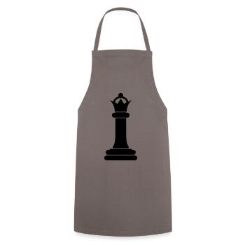 Reine de la pièce d’échecs - Tablier de cuisine - gris - Devant - AI Model Male 185 dark (185cm)