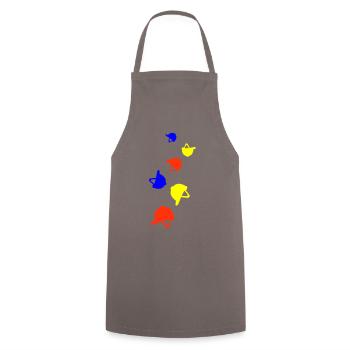 Icône du chapeau de cavalier - Tablier de cuisine - gris - Devant - AI Model Male 185 dark (185cm)