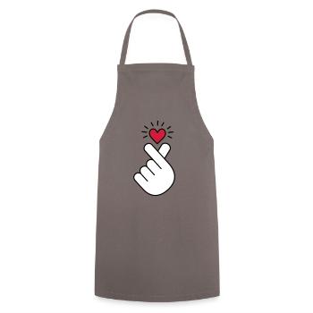 K pop coeur, corée, k pop, musique, symbole, main, pop - Tablier de cuisine - gris - Devant - AI Model Male 185 dark (185cm)
