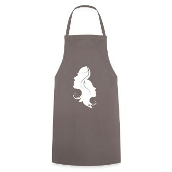Classic Art Nouveau 2 Tone Women T Shirt Design - Cooking Apron - grey - Front - AI Model Male 185 dark (185cm)