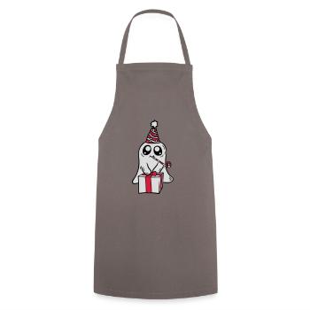 Little Ghost celebrates its birthday - Cooking Apron - grey - Front - AI Model Male 185 dark (185cm)