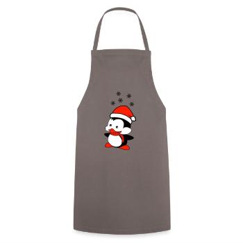 pingouin aime Noël - Tablier de cuisine - gris - Devant - AI Model Male 185 dark (185cm)